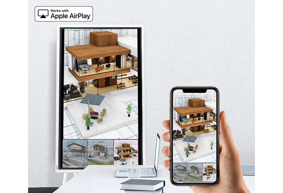 Απεικονίζεται η σύνδεση του κινητού στην οθόνη μέσω AirPlay 2.